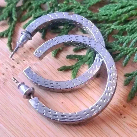925 Sterling  silver hoop earrings - Picture 1 of 5